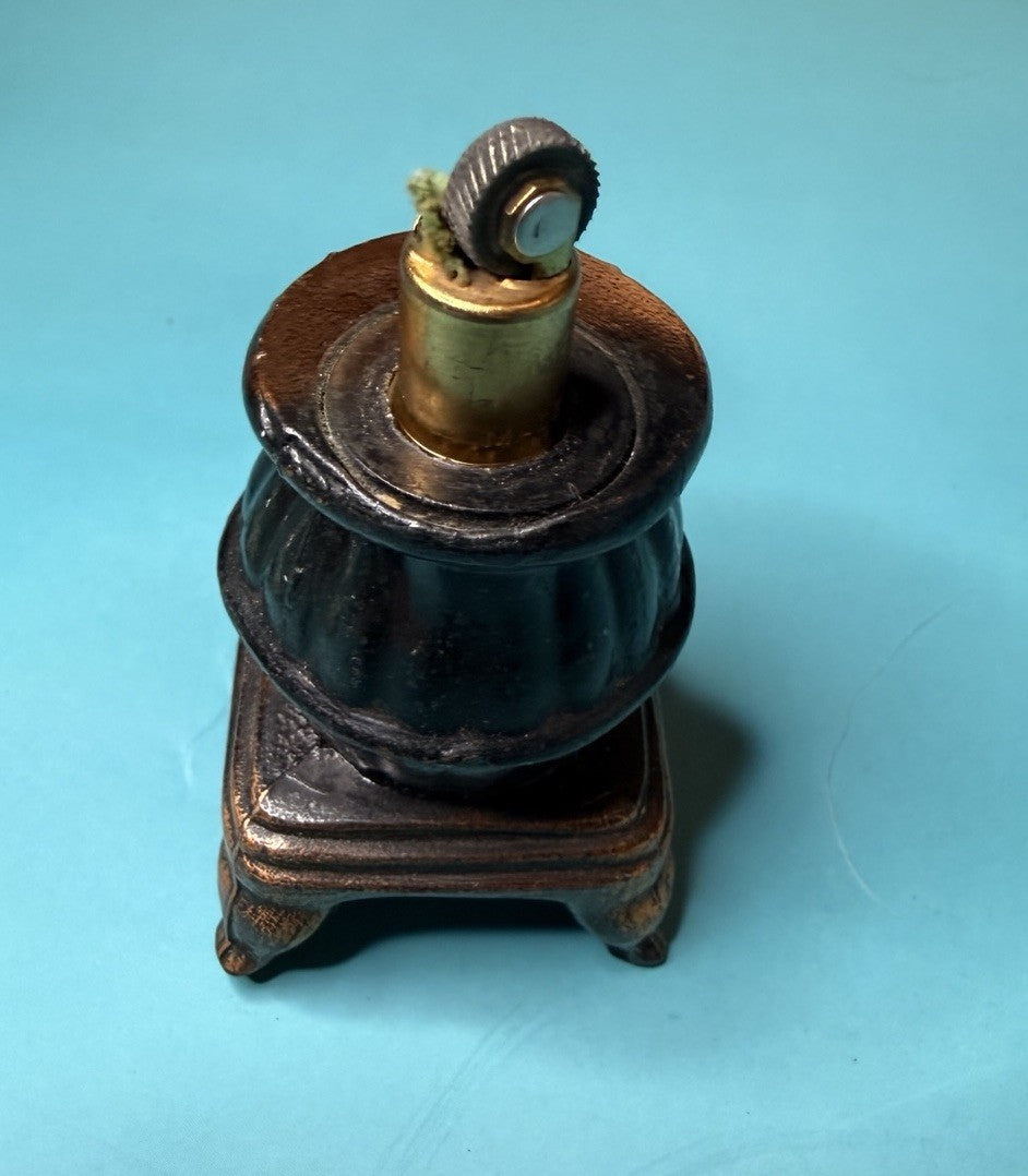 Vintage Table Lighter w/ Weston NY Brass Insert Mid Century Modern Atomic2