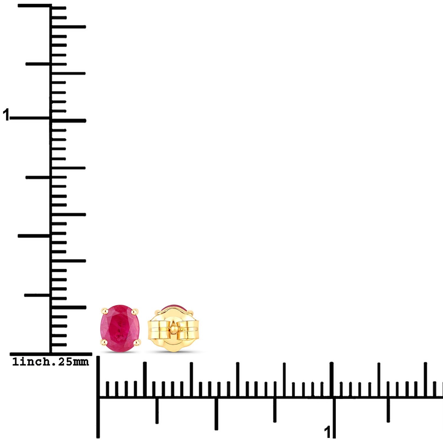 Exquisite Ruby Stud Earrings – Solid 14K Yellow Gold – Fine Jewelry Perfection2