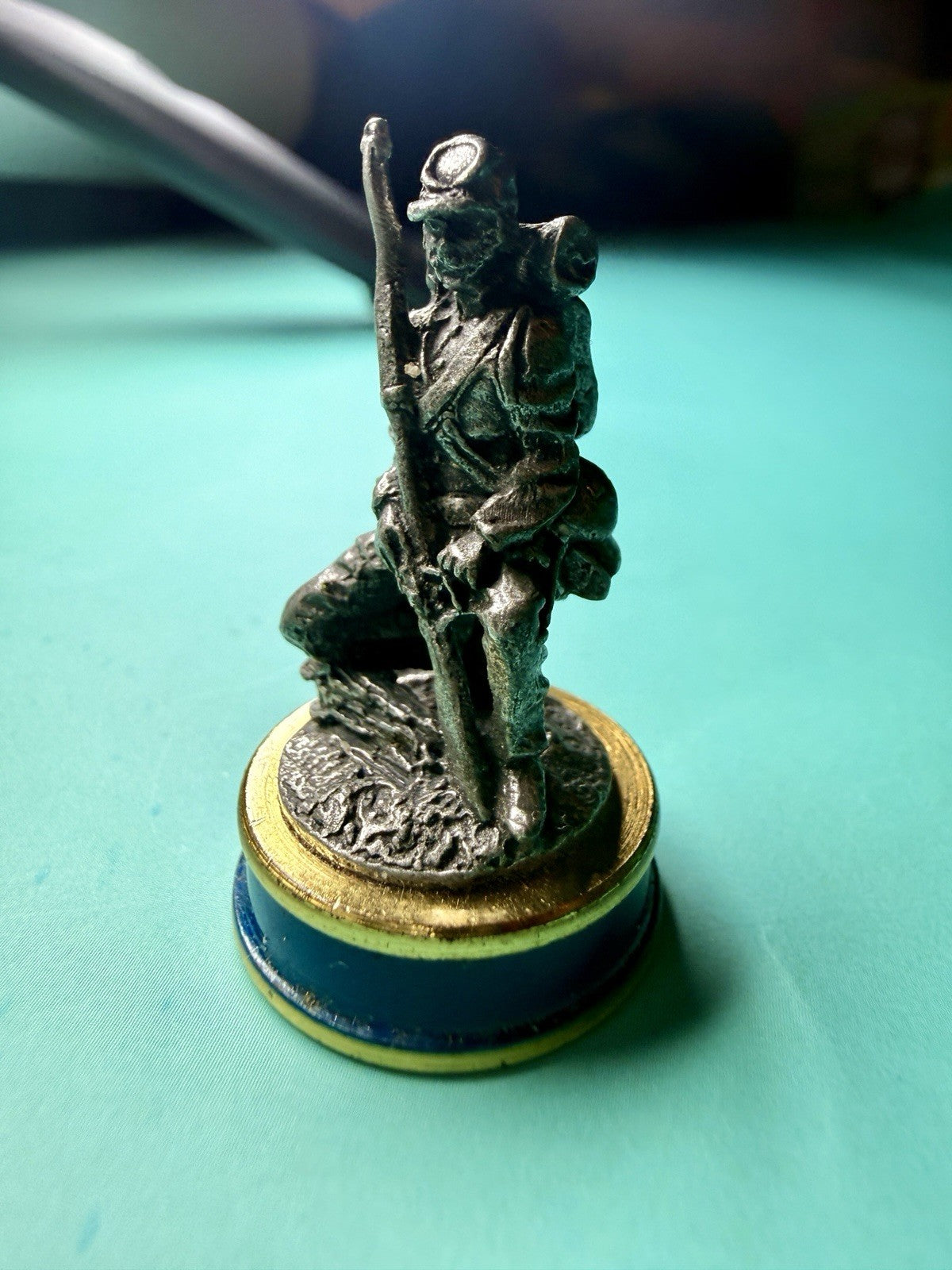 Vintage Lead Pewter Rifleman Soldier Figurine Infantry Military Unmarked0
