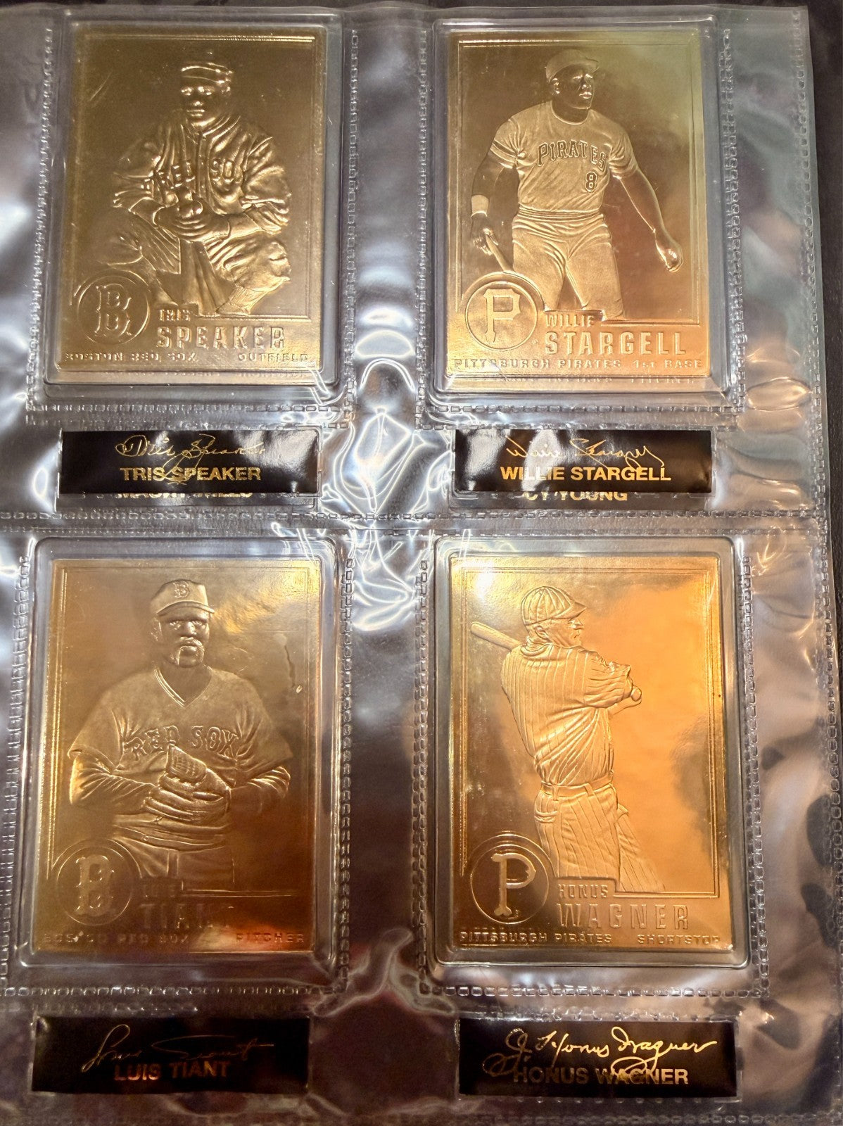 Danbury Mint 22KT Gold Baseball Cards Babe Ruth Ty Cobb HOF Legends Binder18