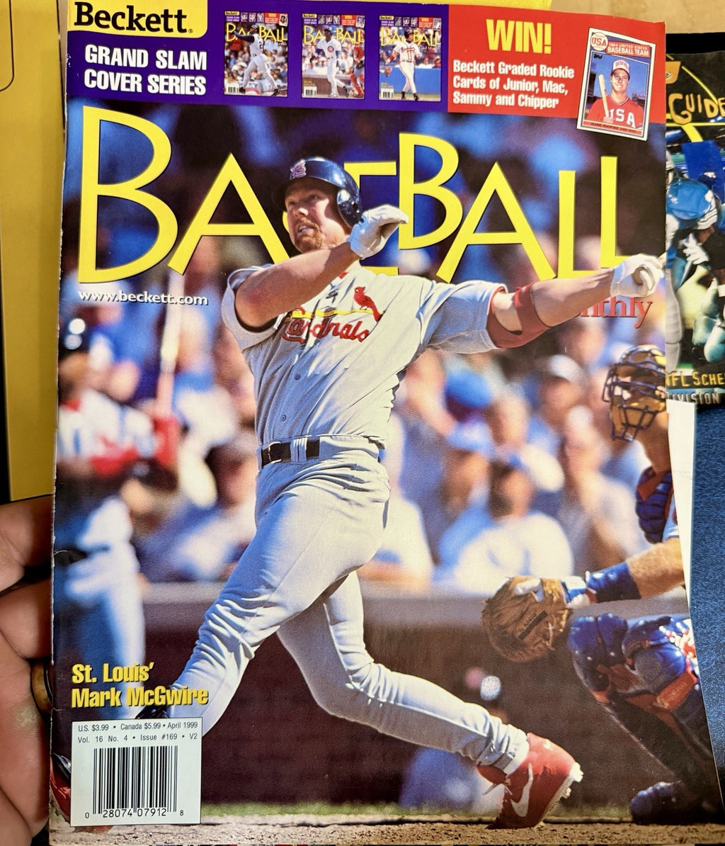 5 Beckett Sports Magazines Lot Elway Sanders Moss McGwire 1998–19992