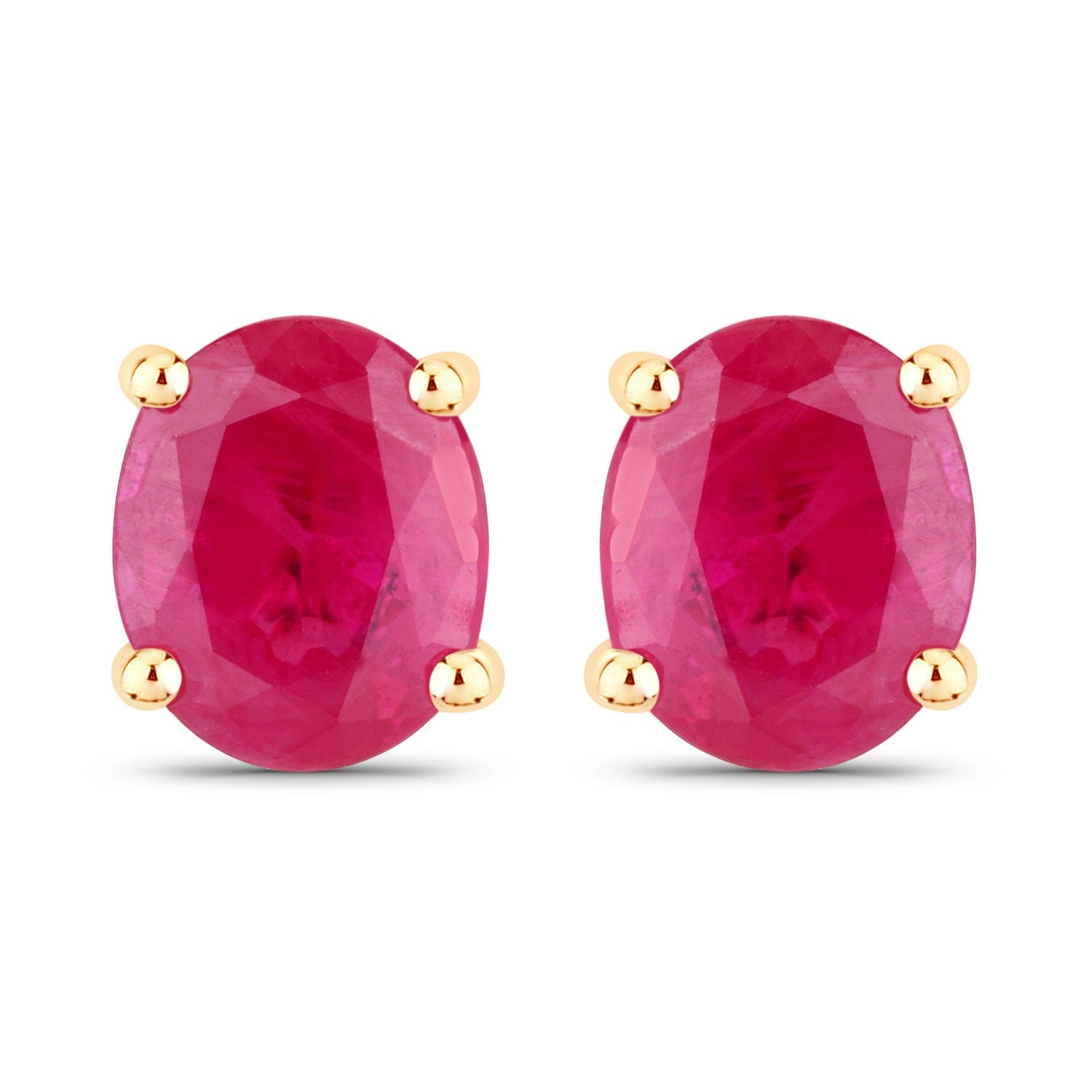 Exquisite Ruby Stud Earrings – Solid 14K Yellow Gold – Fine Jewelry Perfection0