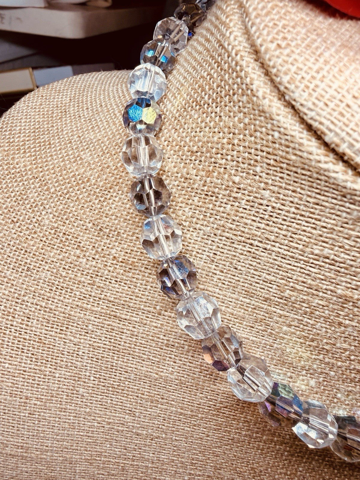 Vintage Aurora Borealis Czech Crystal Necklace | Mid-Century Prismatic Glow3