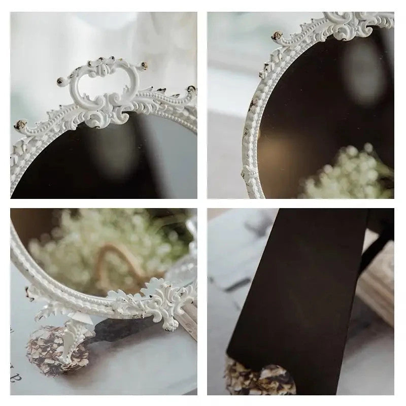 ROUND PEWTER MIRROR0