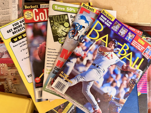 5 Beckett Sports Magazines Lot Elway Sanders Moss McGwire 1998–19990