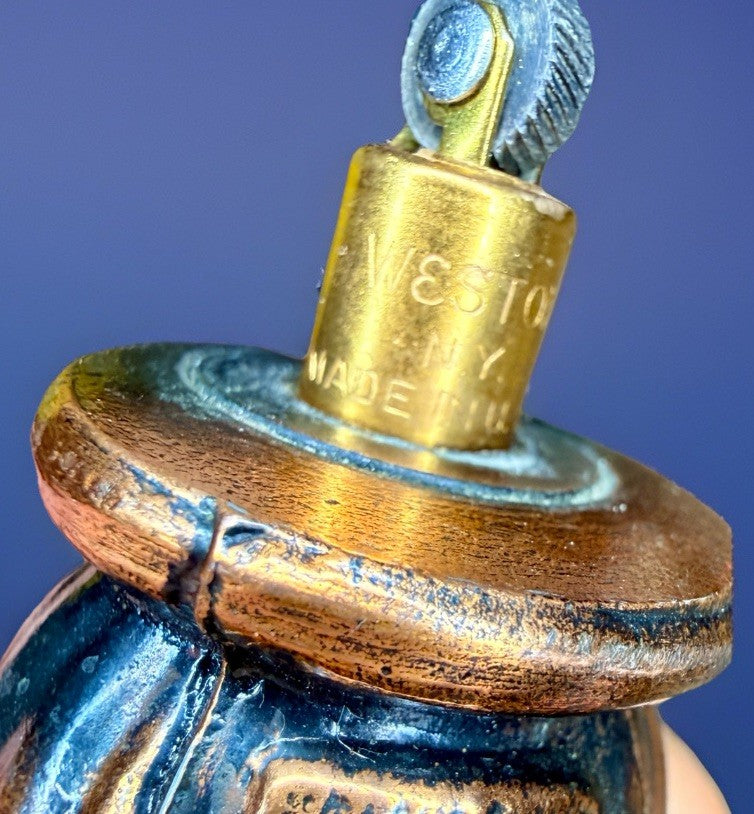 Vintage Table Lighter w/ Weston NY Brass Insert Mid Century Modern Atomic13