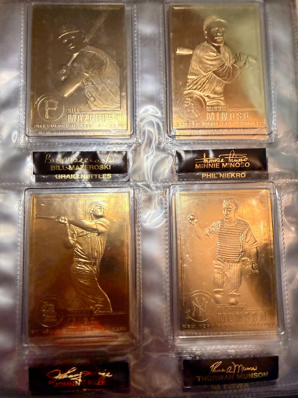 Danbury Mint 22KT Gold Baseball Cards Babe Ruth Ty Cobb HOF Legends Binder15