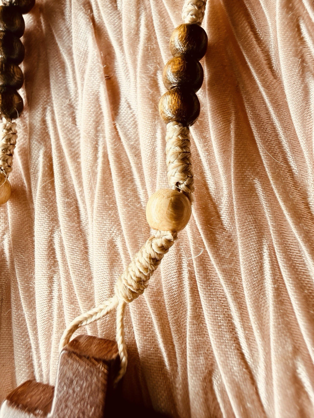 Handcrafted Wooden Rosary w/ Wood Cross & Corded Beads – Catholic Prayer6