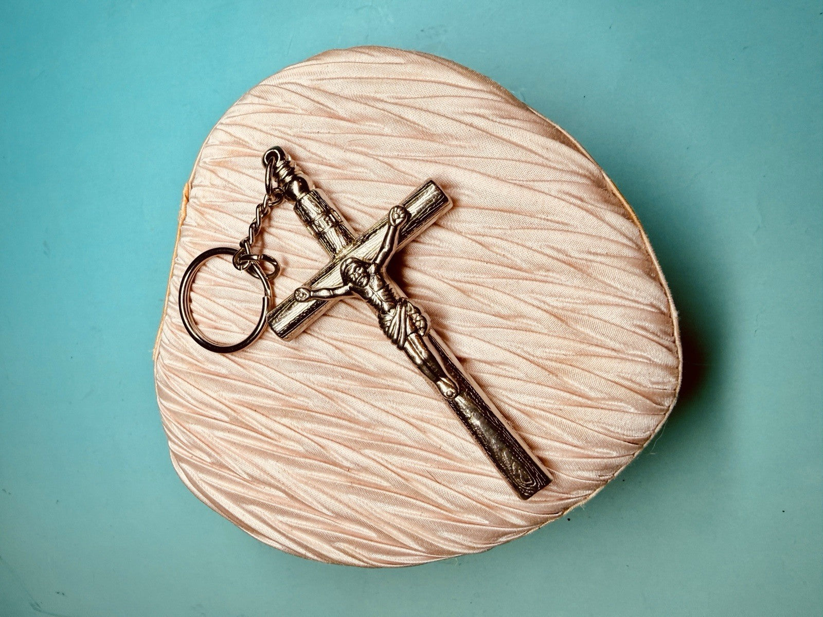 Vintage Whistle Crucifix Keychain | “God Protect” Metal Cross | Religious EDC12