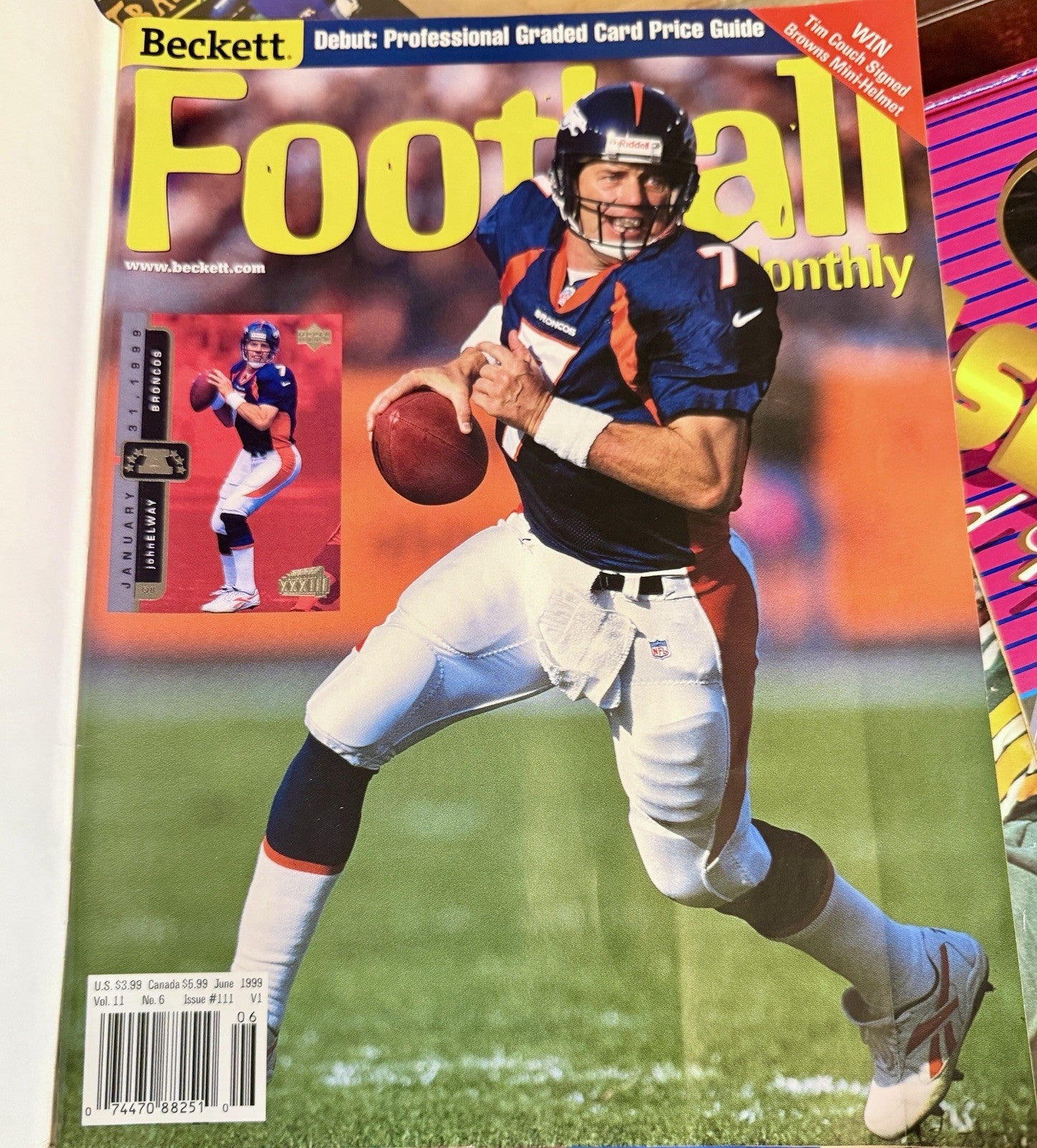 5 Beckett Sports Magazines Lot Elway Sanders Moss McGwire 1998–19993