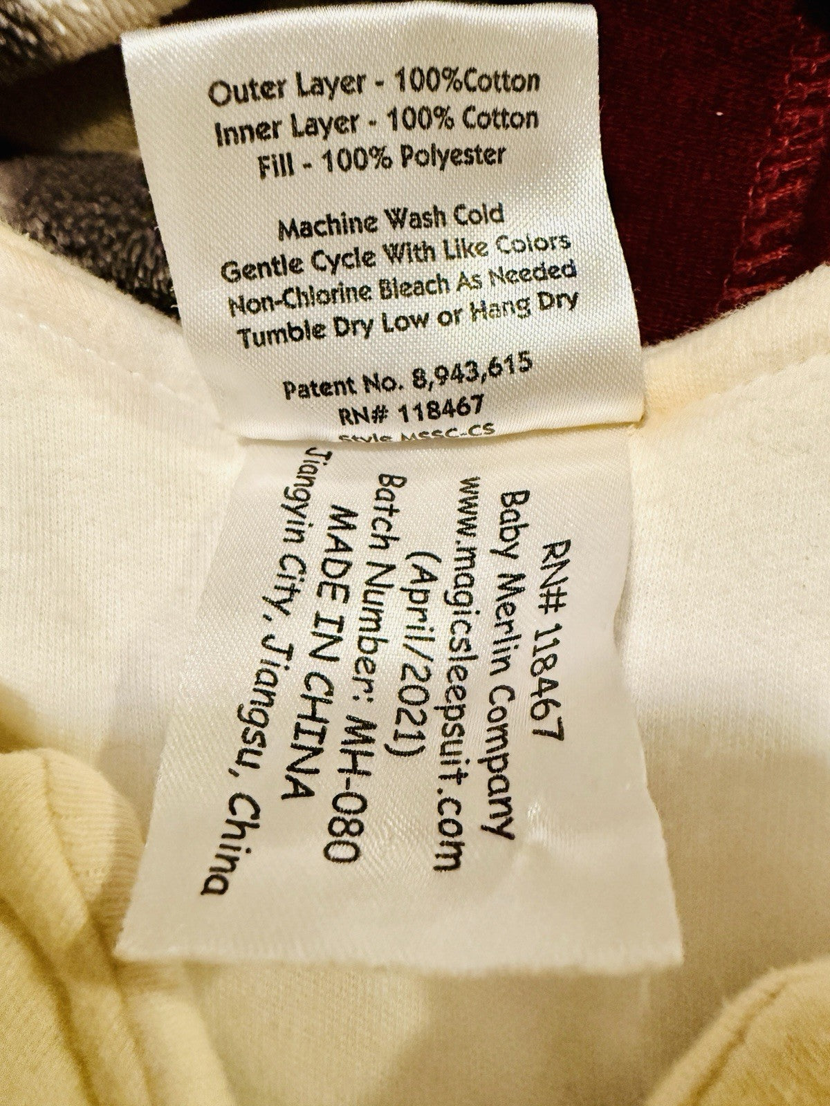 Baby Merlin’s Magic Sleepsuit Small 3–6 Months Cream Cotton Sleep Sack3