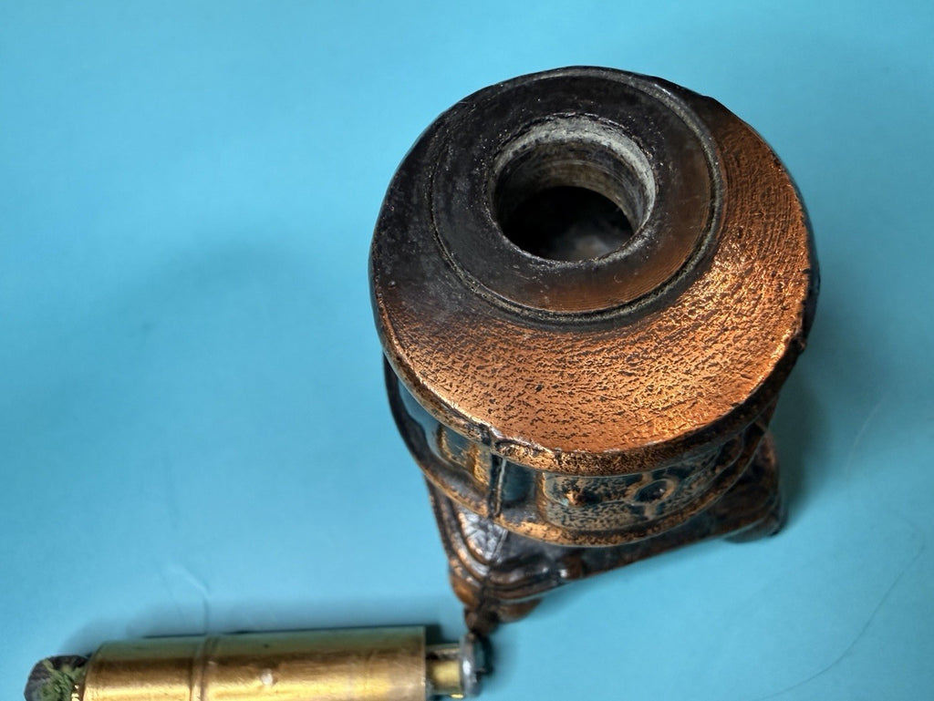 Vintage Table Lighter w/ Weston NY Brass Insert Mid Century Modern Atomic5