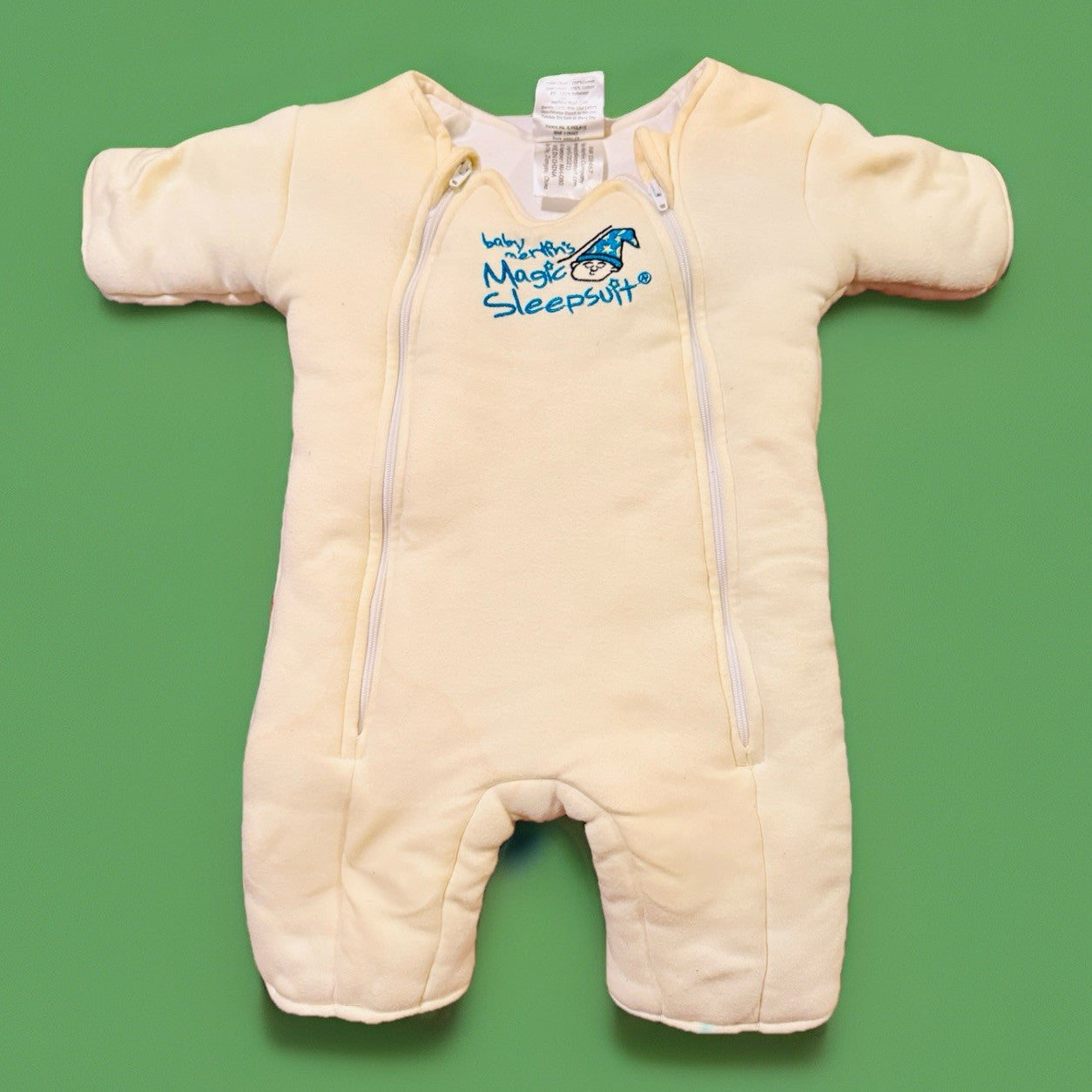 Baby Merlin’s Magic Sleepsuit Small 3–6 Months Cream Cotton Sleep Sack0