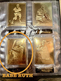 Danbury Mint 22KT Gold Baseball Cards Babe Ruth Ty Cobb HOF Legends Binder0