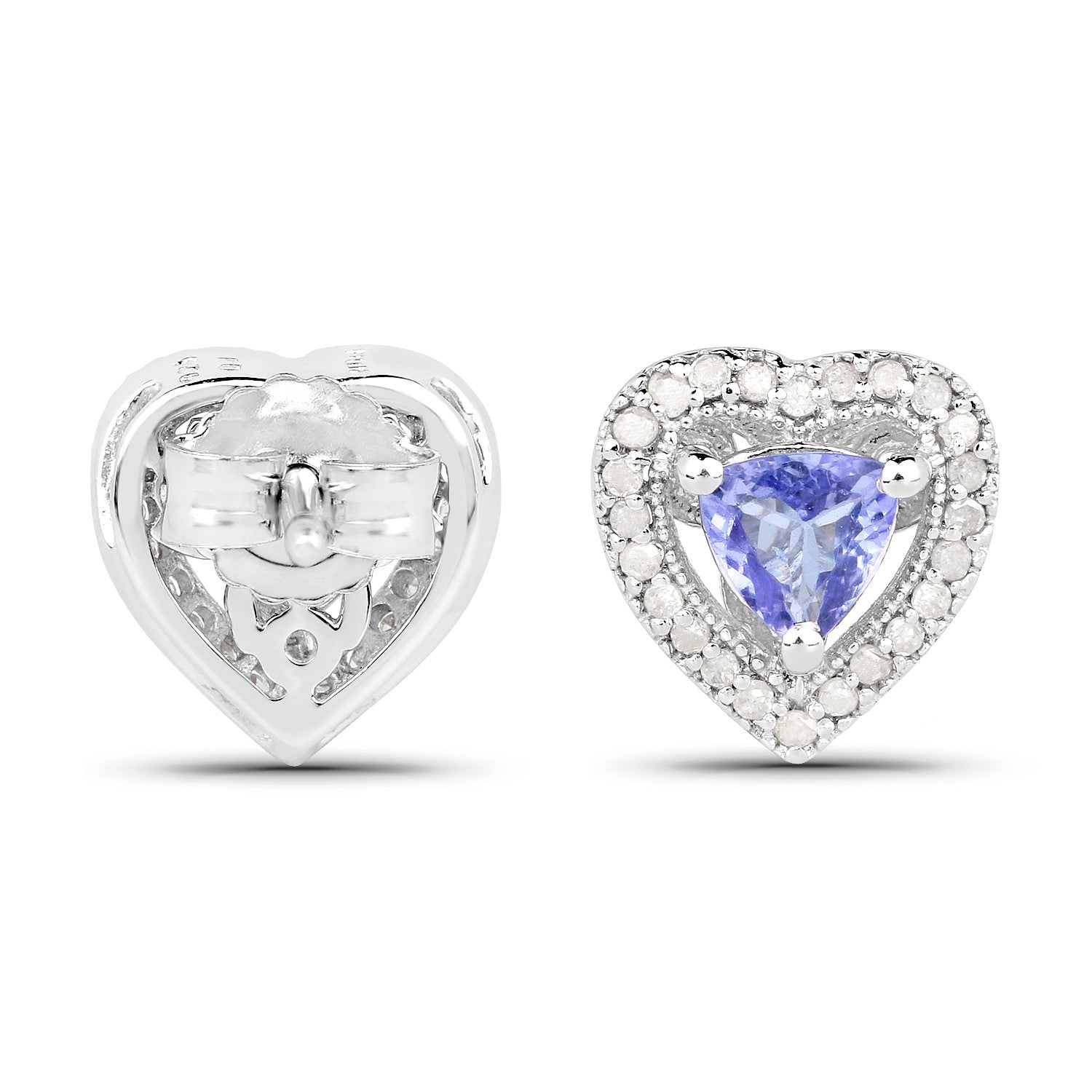 Elegant Tanzanite & Diamond Earrings – Solid Sterling Silver – Fine Jewelry Stud2