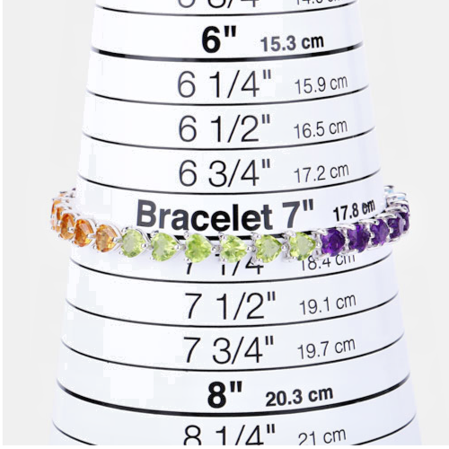 Beautiful Heart Shaped Multi Gemstone .925 Sterling Silver Bracelet12