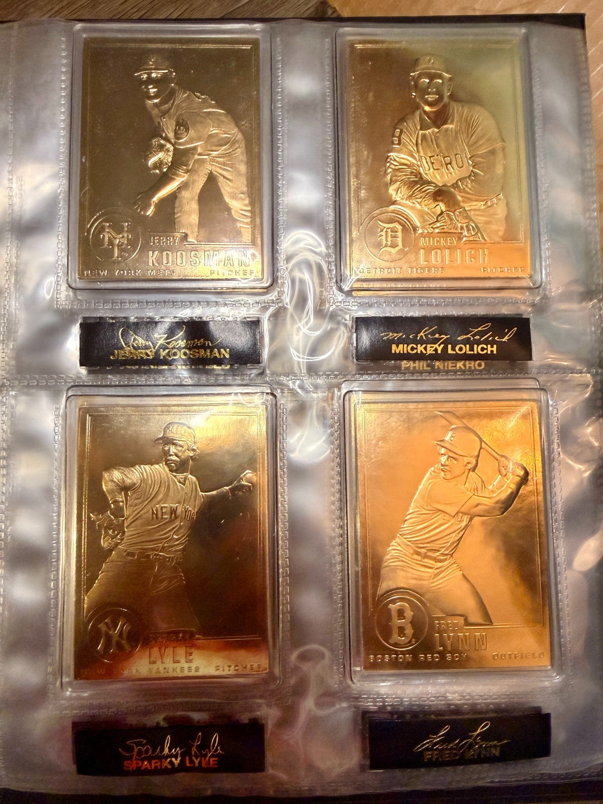 Danbury Mint 22KT Gold Baseball Cards Babe Ruth Ty Cobb HOF Legends Binder14