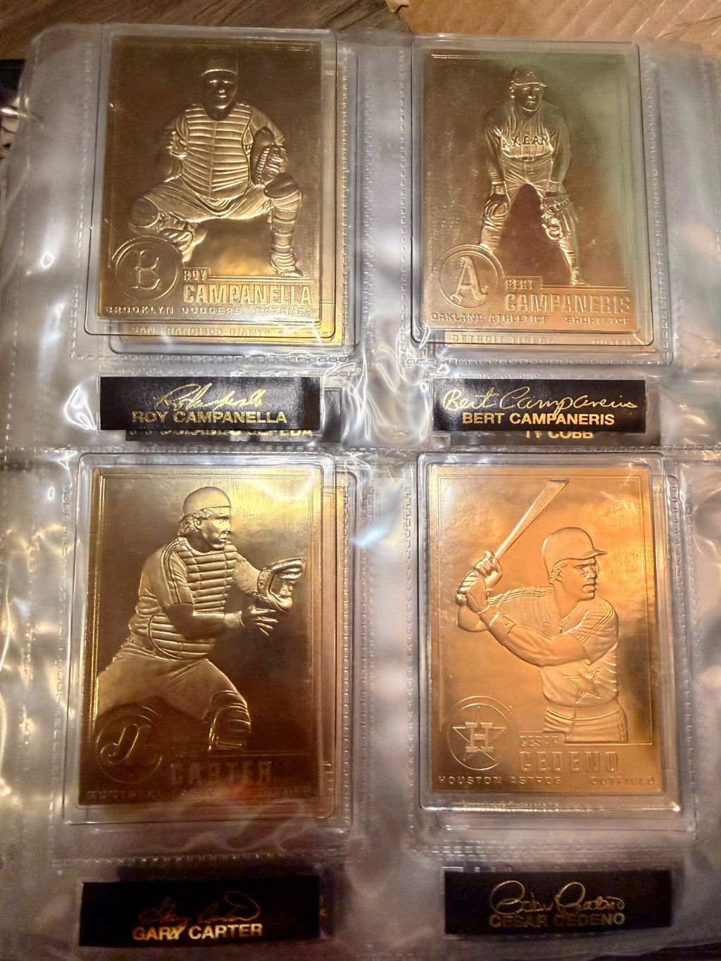 Danbury Mint 22KT Gold Baseball Cards Babe Ruth Ty Cobb HOF Legends Binder5