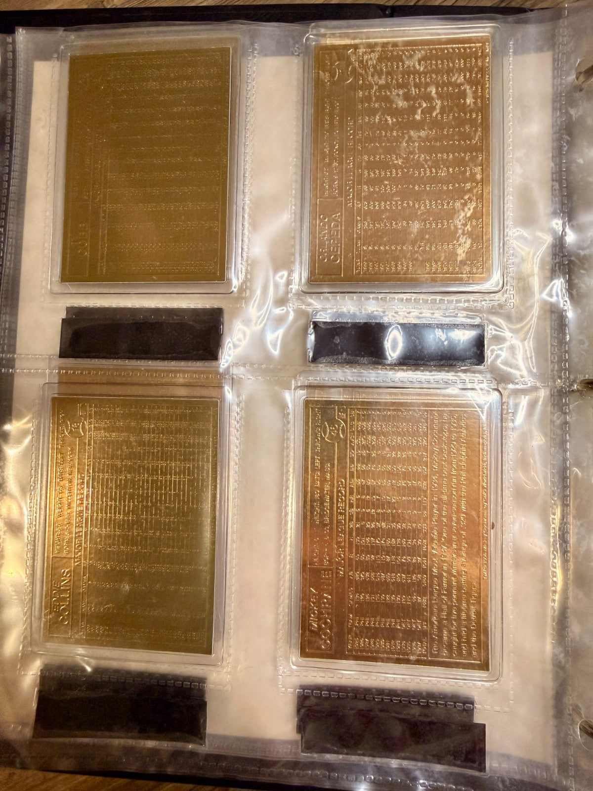 Danbury Mint 22KT Gold Baseball Cards Babe Ruth Ty Cobb HOF Legends Binder8