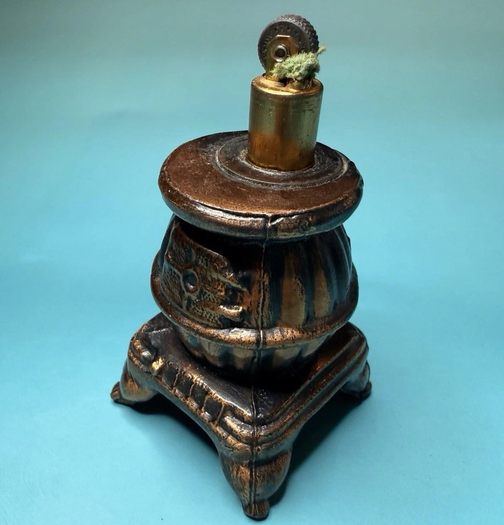 Vintage Table Lighter w/ Weston NY Brass Insert Mid Century Modern Atomic0
