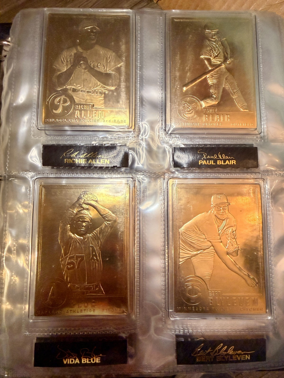 Danbury Mint 22KT Gold Baseball Cards Babe Ruth Ty Cobb HOF Legends Binder3