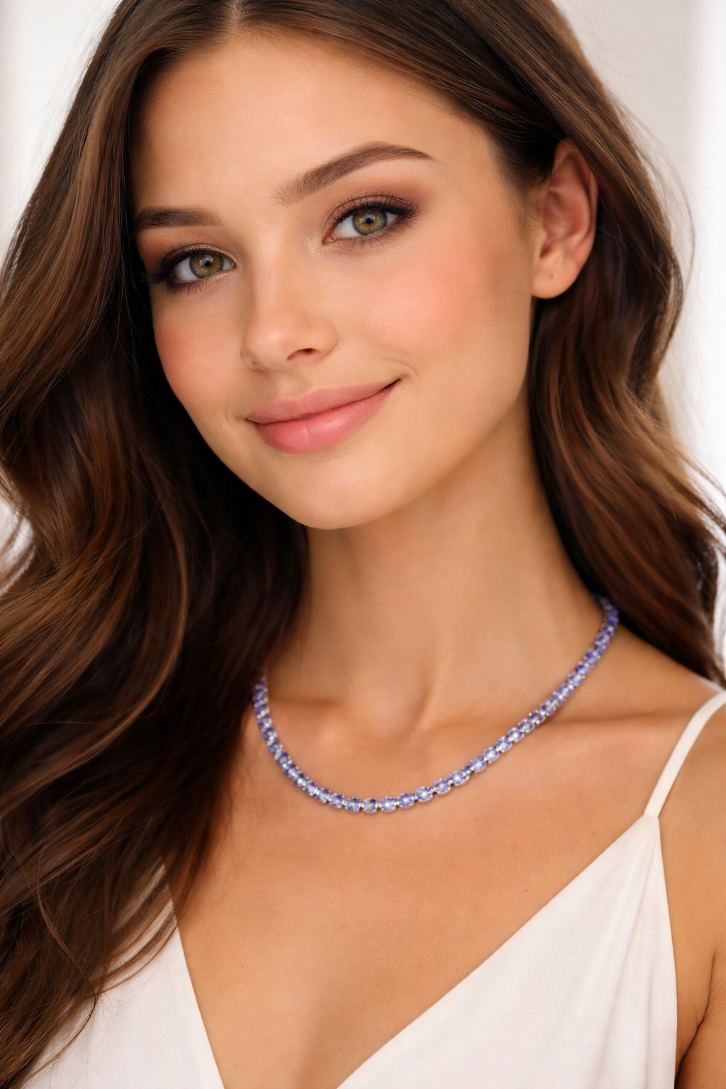 Rare Tanzanite Gemstone Necklace | Solid .925 Sterling Silver | Rhodium Finish5