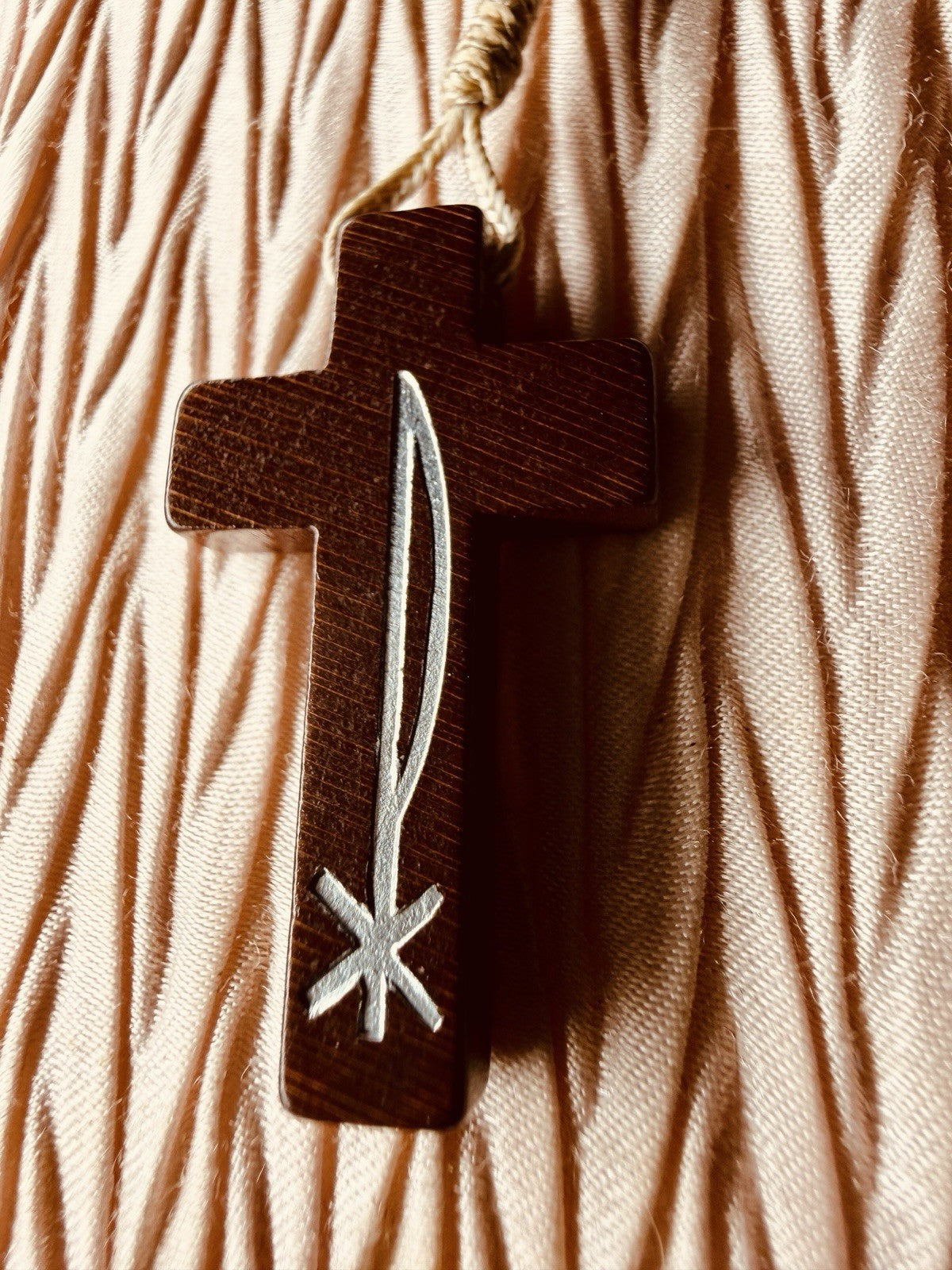 Handcrafted Wooden Rosary w/ Wood Cross & Corded Beads – Catholic Prayer1