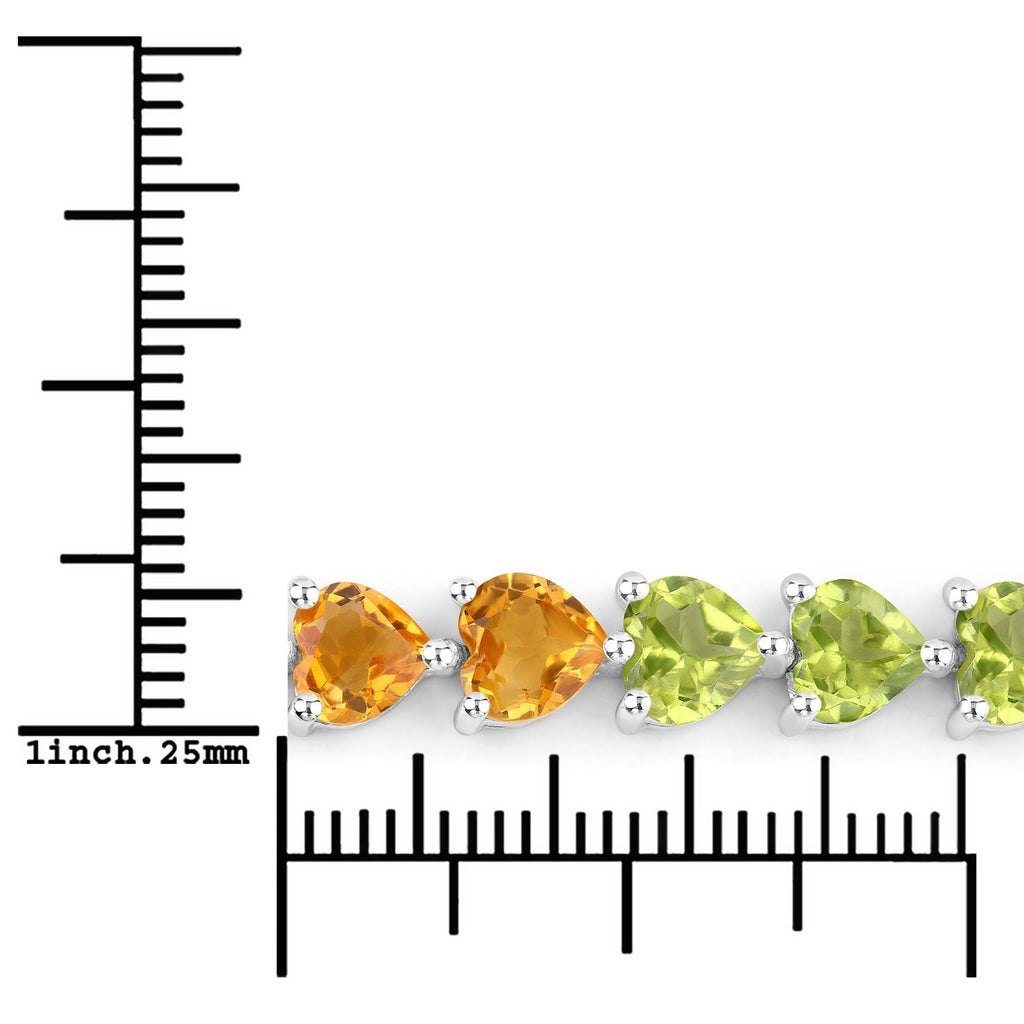 Beautiful Heart Shaped Multi Gemstone .925 Sterling Silver Bracelet11