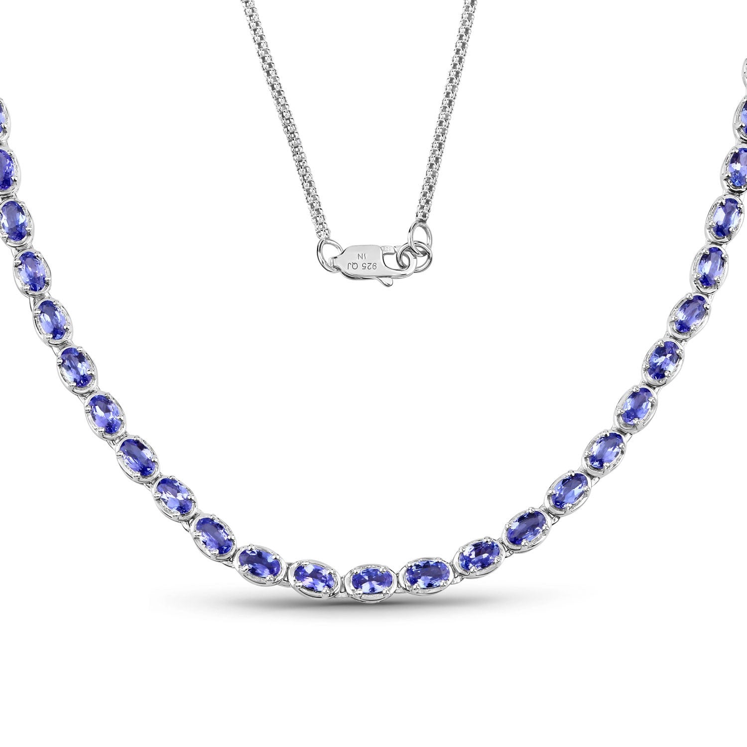 Rare Tanzanite Gemstone Necklace | Solid .925 Sterling Silver | Rhodium Finish1