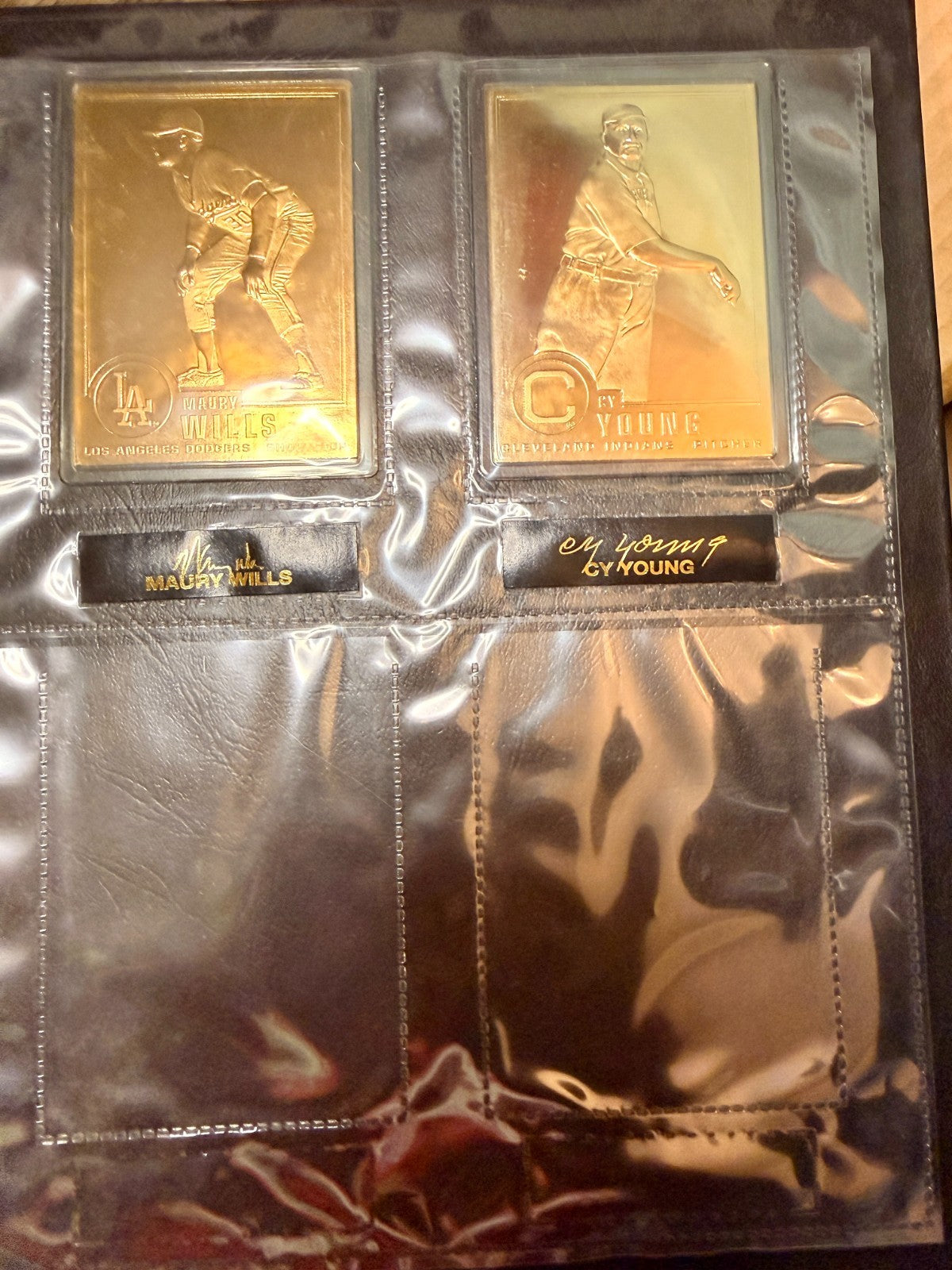 Danbury Mint 22KT Gold Baseball Cards Babe Ruth Ty Cobb HOF Legends Binder19