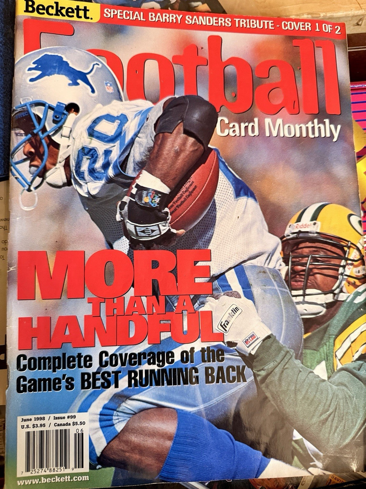 5 Beckett Sports Magazines Lot Elway Sanders Moss McGwire 1998–19996