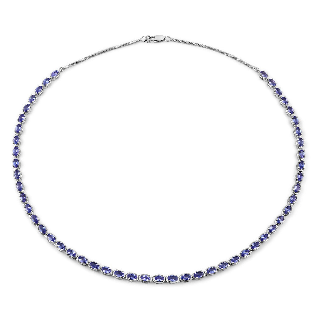 Rare Tanzanite Gemstone Necklace | Solid .925 Sterling Silver | Rhodium Finish2