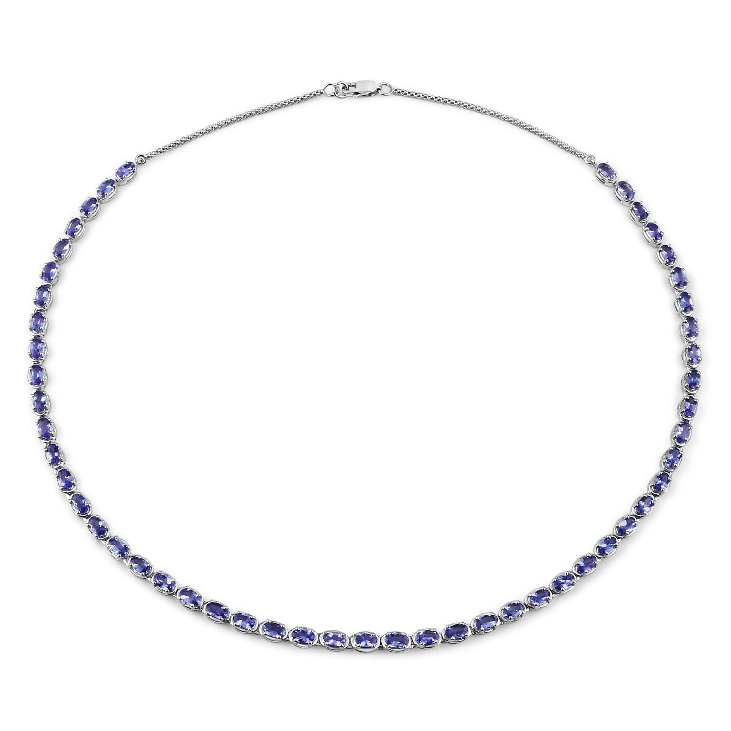 Rare Tanzanite Gemstone Necklace | Solid .925 Sterling Silver | Rhodium Finish2