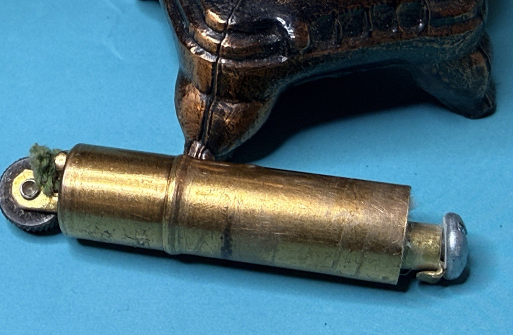 Vintage Table Lighter w/ Weston NY Brass Insert Mid Century Modern Atomic10