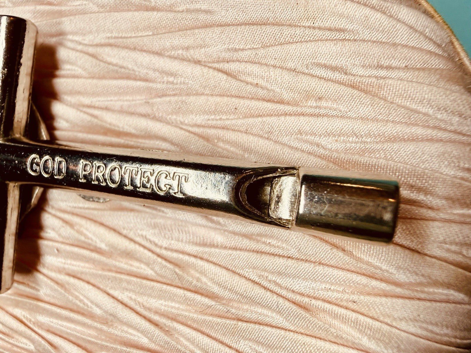 Vintage Whistle Crucifix Keychain | “God Protect” Metal Cross | Religious EDC8