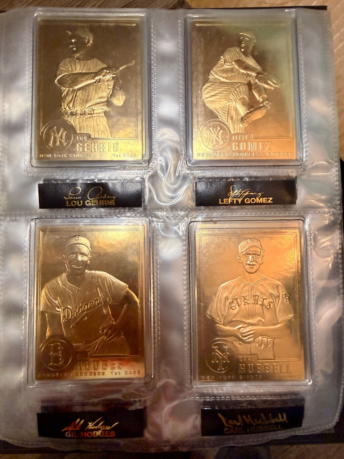 Danbury Mint 22KT Gold Baseball Cards Babe Ruth Ty Cobb HOF Legends Binder11