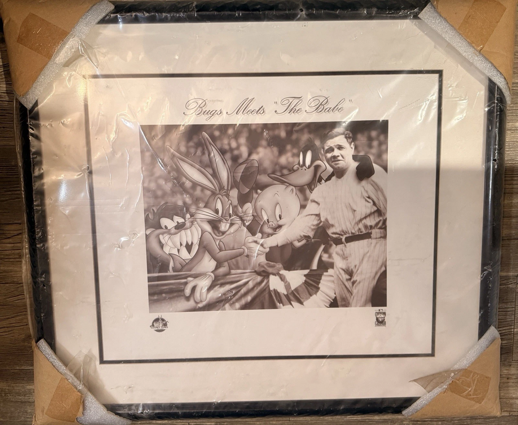Bugs Meets “The Babe” – Framed Looney Tunes x Cooperstown Collection Limited Edition Print