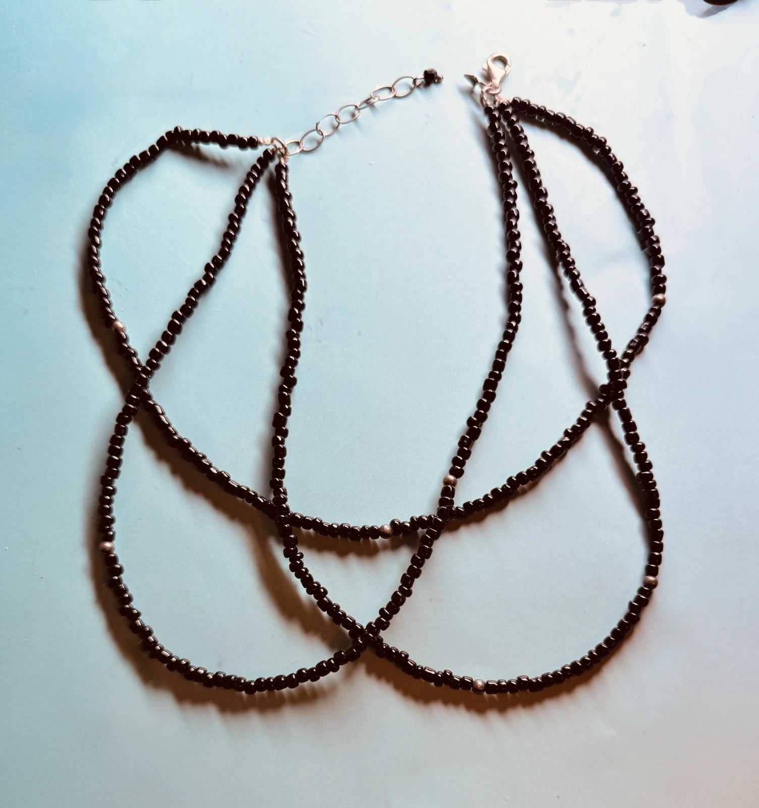 Antique Jet Necklace – Triple Strand | 925 Sterling Silver | Victorian Era Mourning Jewelry