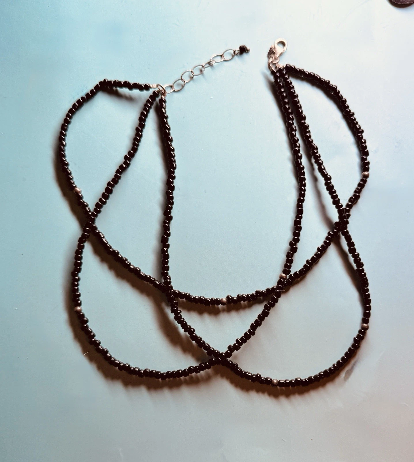 Antique Jet Necklace – Triple Strand | 925 Sterling Silver | Victorian Era Mourning Jewelry