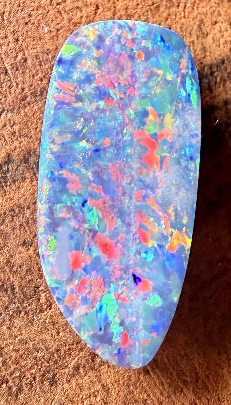 Australian Opal Doublet – Electric Multicolor Fire – Freeform Cabochon for Custom Jewelry