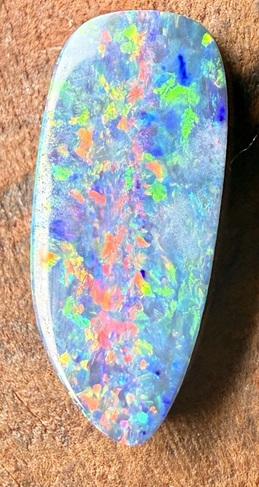 Australian Opal Doublet – Electric Multicolor Fire – Freeform Cabochon for Custom Jewelry