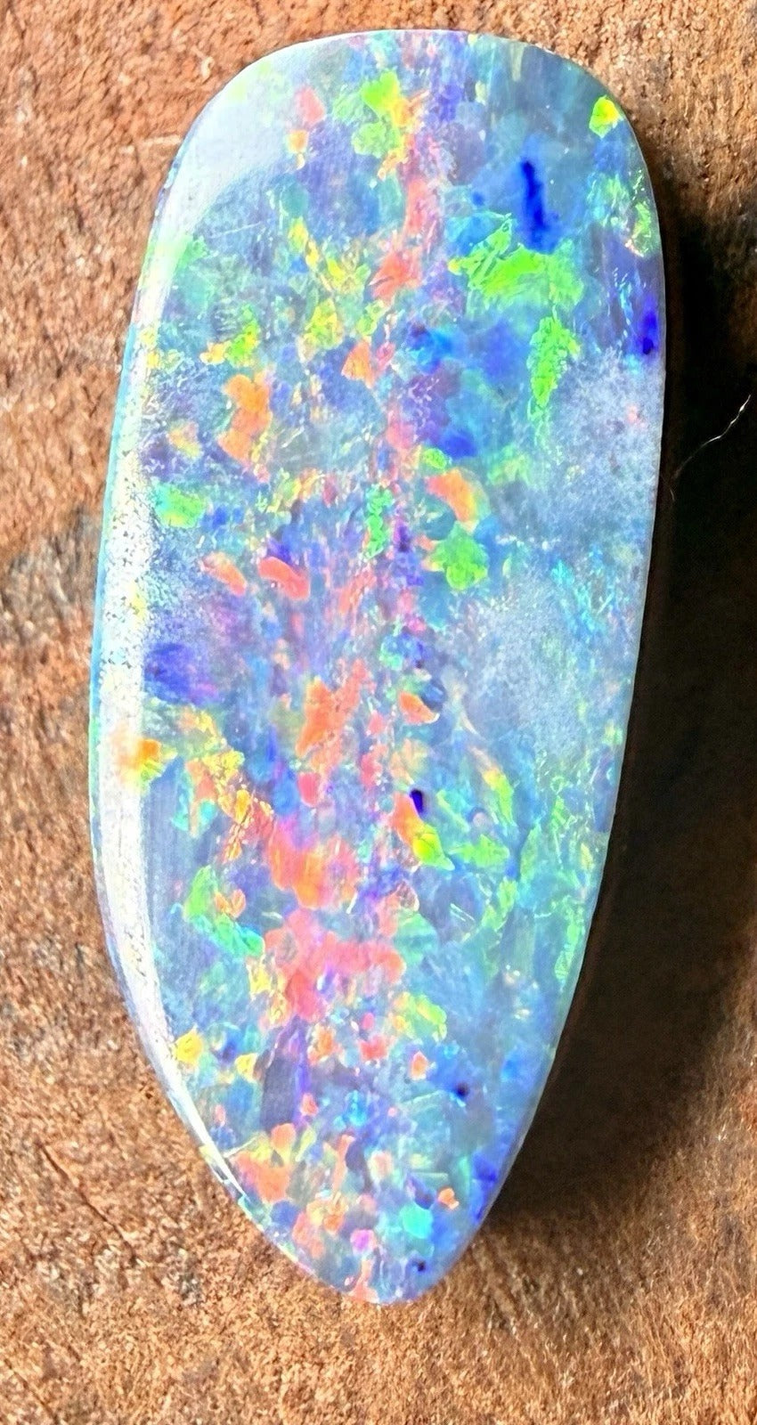 Australian Opal Doublet – Electric Multicolor Fire – Freeform Cabochon for Custom Jewelry