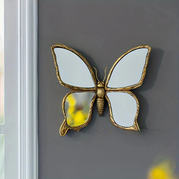 Gold Butterfly & Dragonfly Wall Mirror, Vintage, Style Decorative Accent Mirror