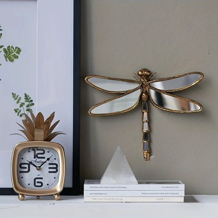 Gold Butterfly & Dragonfly Wall Mirror, Vintage, Style Decorative Accent Mirror