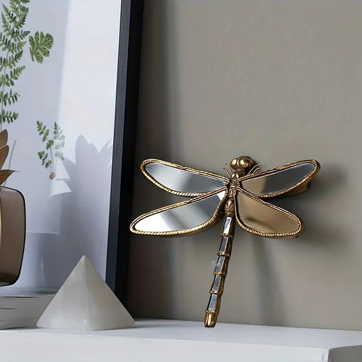 Gold Butterfly & Dragonfly Wall Mirror, Vintage, Style Decorative Accent Mirror