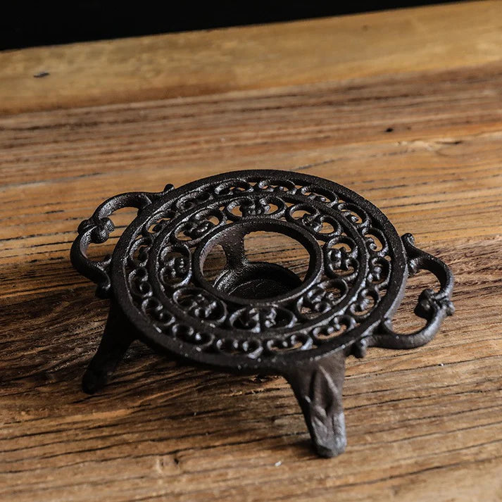 Cast Iron Teapot Warmer, Vintage Style Style Scroll Trivet Stand