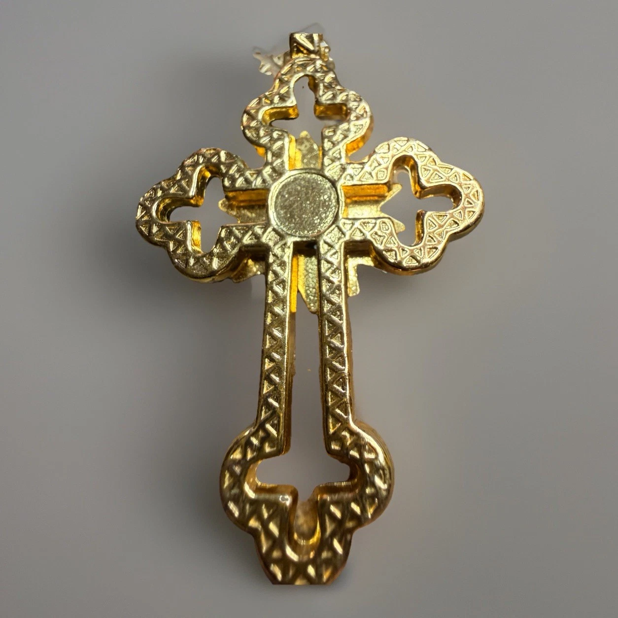 Cross Pendant Necklace – Red Cabochon | Gold Over 925 Silver | 20" Mariner Chain