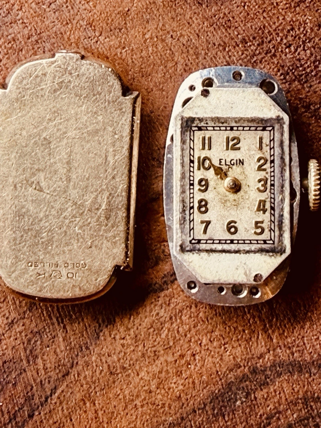Elgin Art Deco Watch – 7J Manual Wind – Keystone 10K Gold Filled Case – Parts/Repair