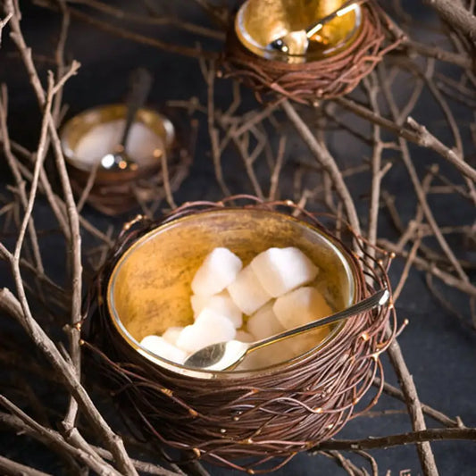 Botanical Twig Serving Spoon – Gold or Silver Cocktail & Charcuterie Spoon