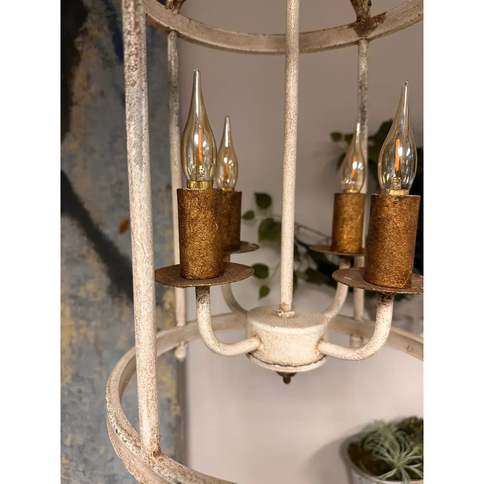 Rustic Iron Dining Table Lamp, Candle Look Accent Light